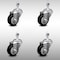 Service Caster 3.5 Inch SS Black Polyurethane Wheel Swivel 1/2 Inch Threaded Stem Caster Set SCC SCC-SSTS20S3514-PPUB-BLK-121315-4 - alternate 1